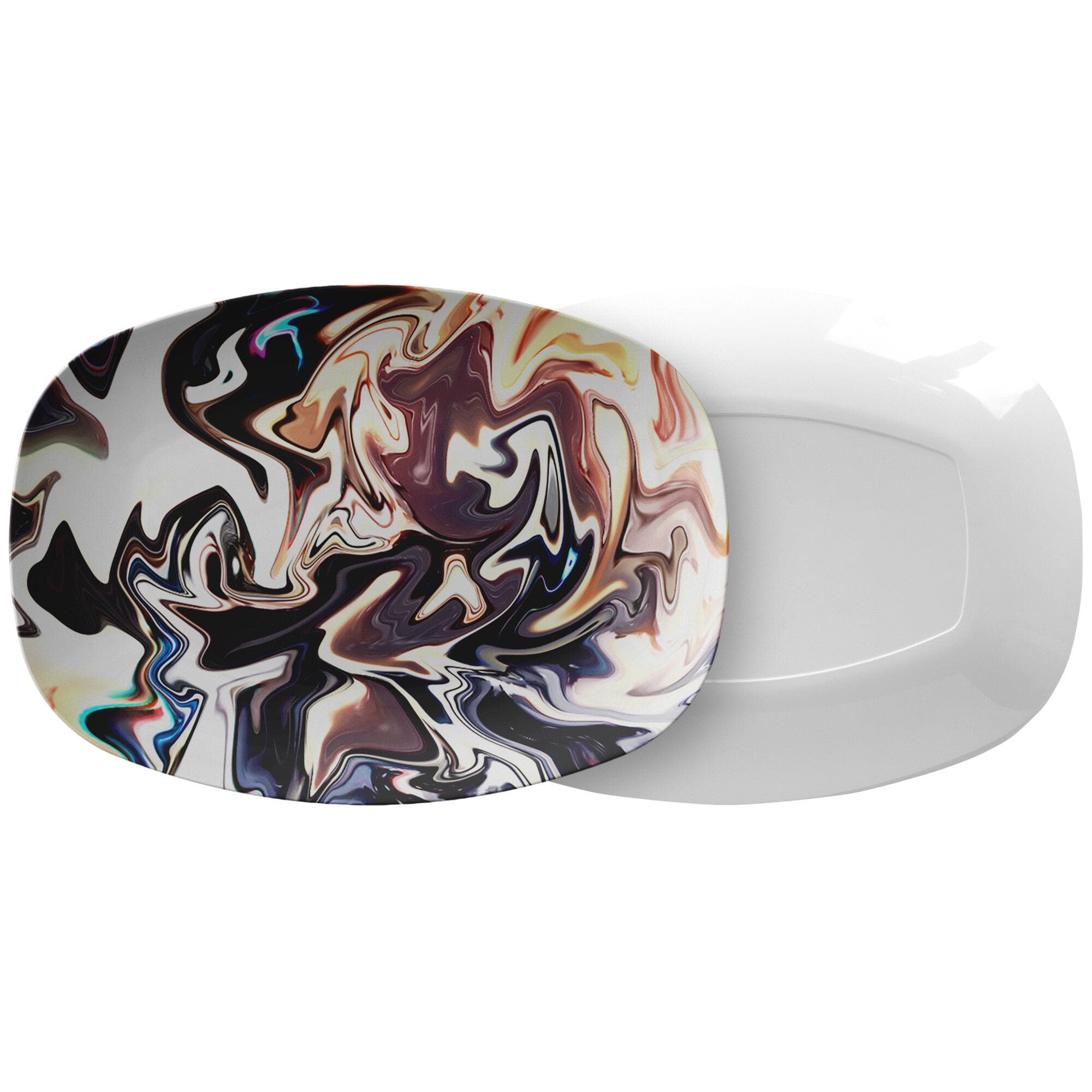 Kate McEnroe New York Serving Platter in Abstract Liquid Marble PrintServing Platters9727