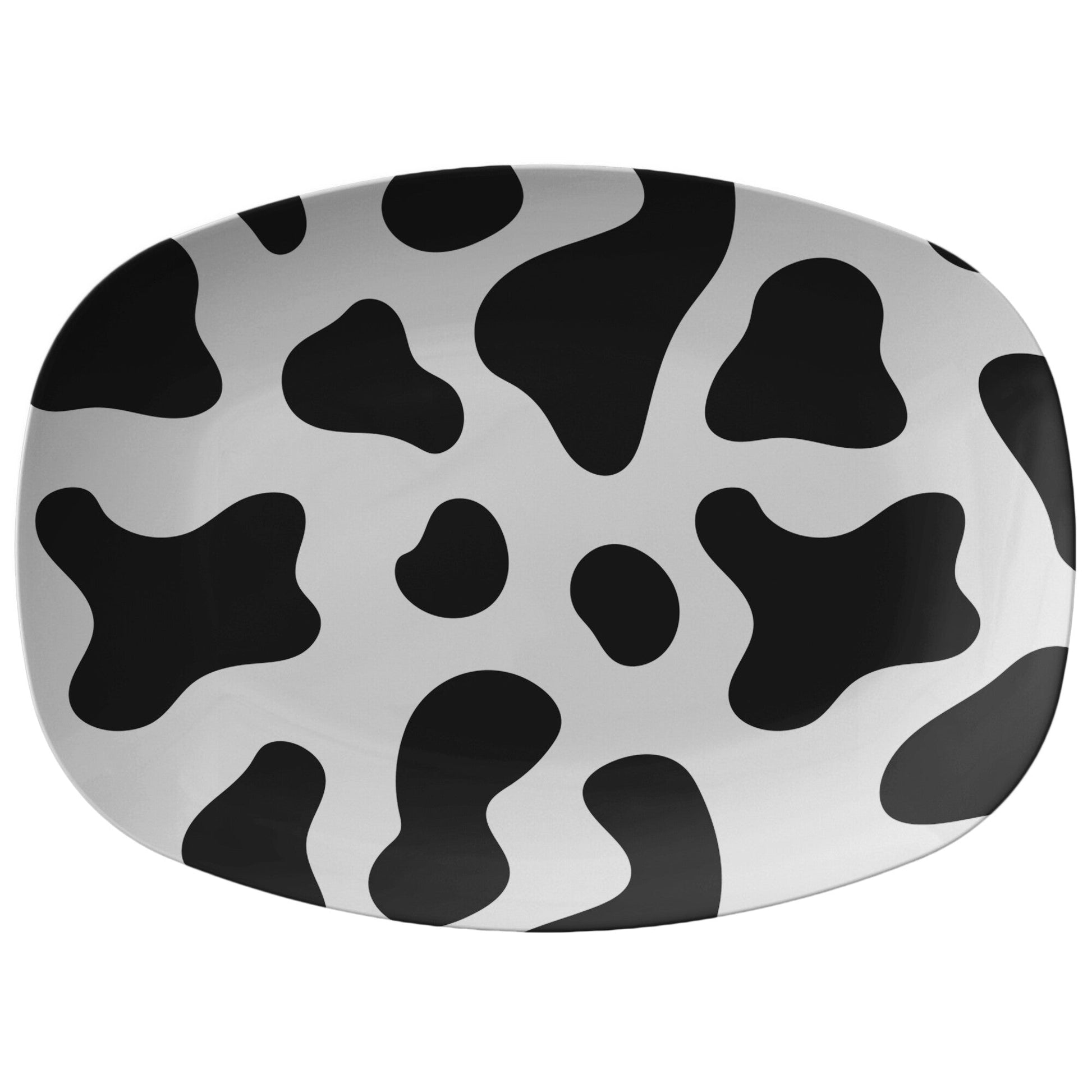 Kate McEnroe New York Serving Platter in Black and White Cow Pattern Serving Platters 9727
