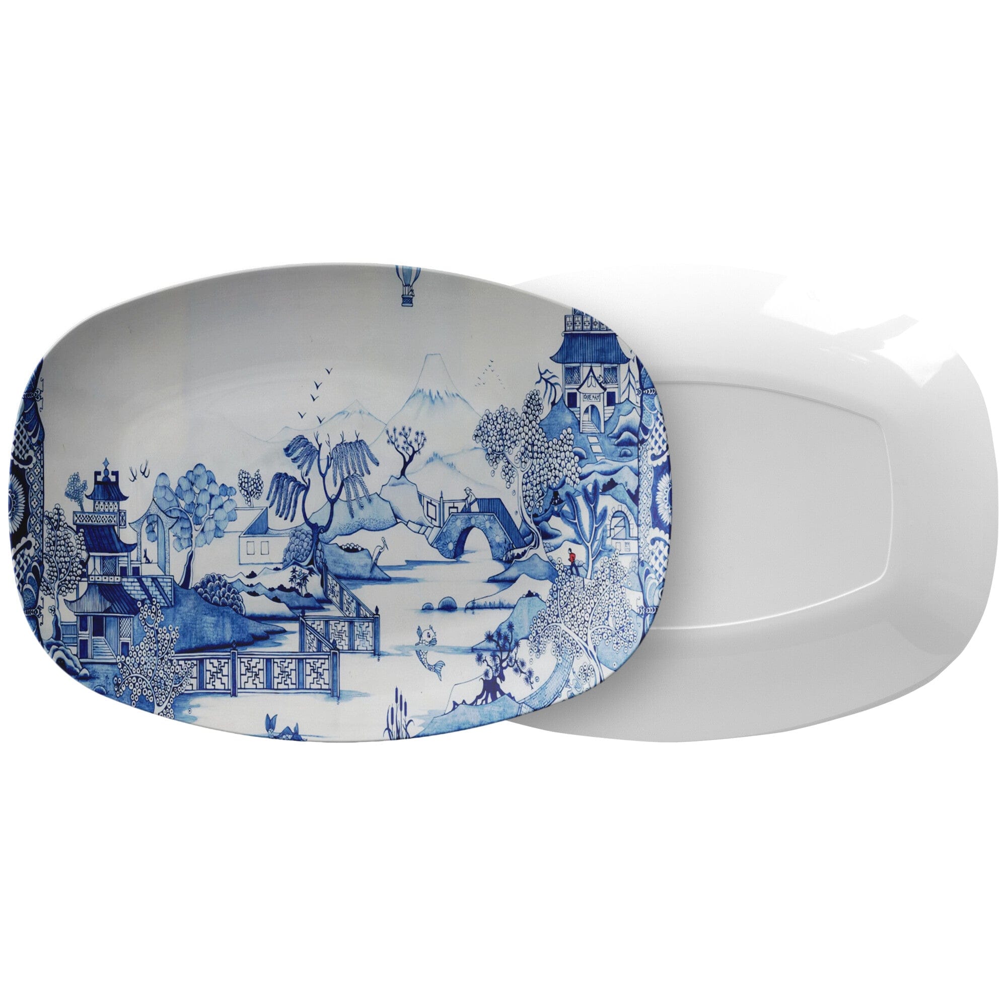 Kate McEnroe New York Serving Platter in Blue Willow ChinoiserieServing Platters9727