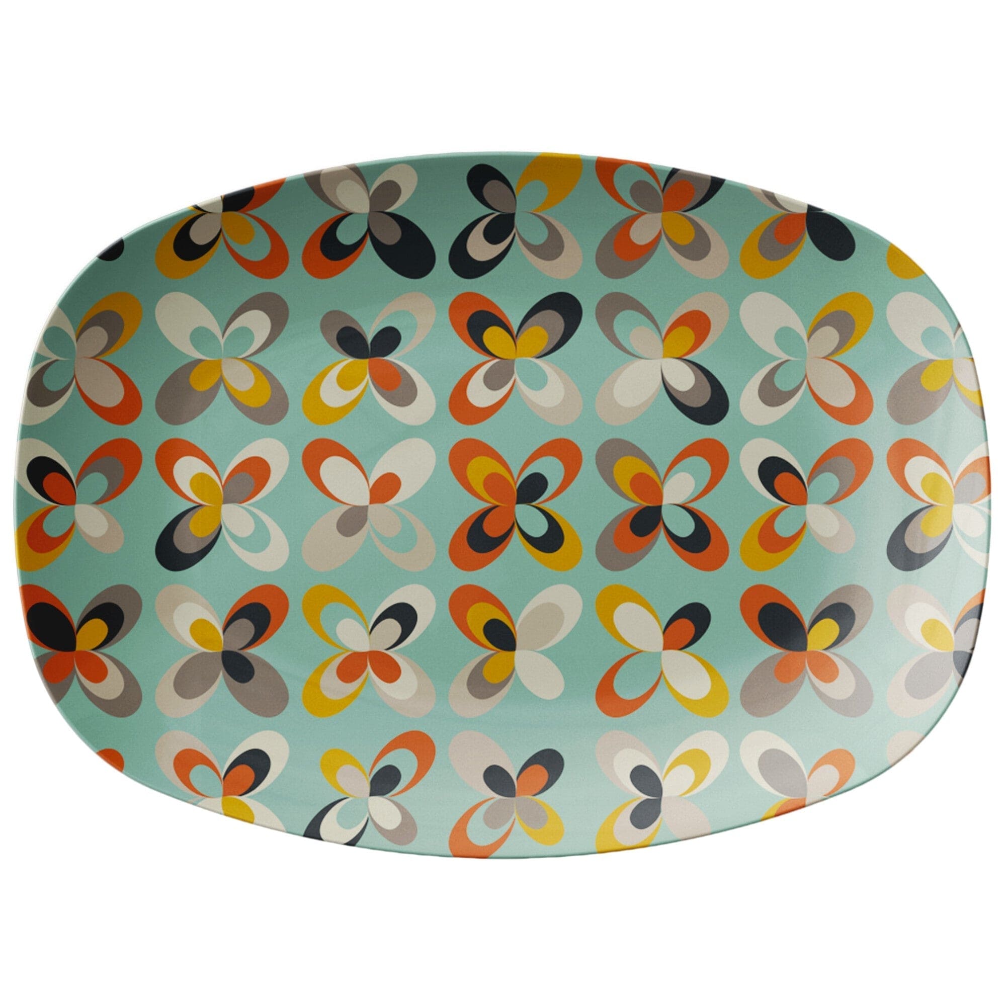 Kate McEnroe New York Serving Platter in Mid Century Geometric Vintage PrintServing Platters9727