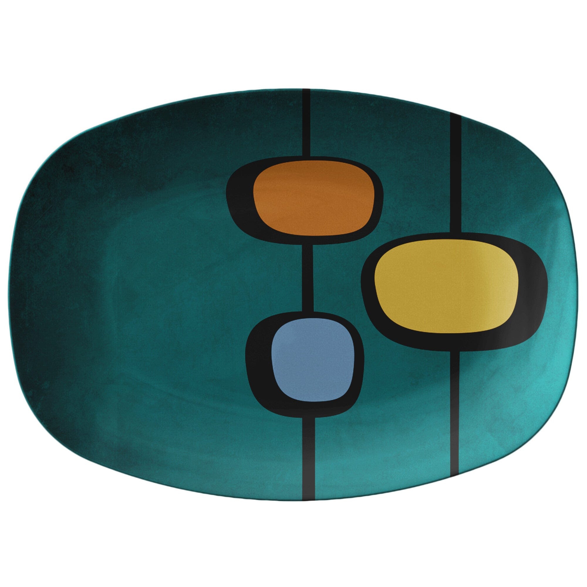 Kate McEnroe New York Serving Platter in Vintage 50s Retro Mid Century Abstract ArtServing PlattersP21 - SER - GEO - 33
