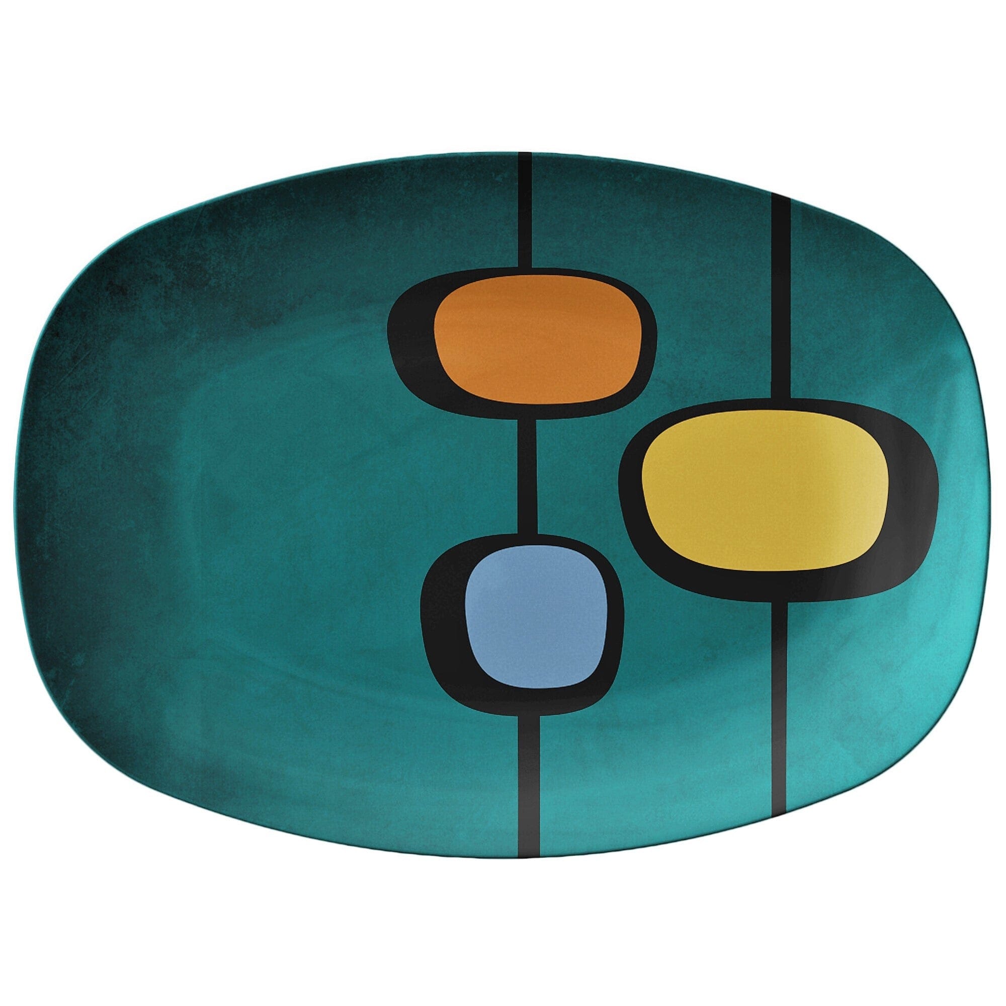 Kate McEnroe New York Serving Platter in Vintage 50s Retro Mid Century Abstract ArtServing PlattersP21 - SER - GEO - 33