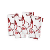 Kate McEnroe New York Set of 4 Chinoiserie Jungle Botanical Toile Cloth Napkins, Red, White Chinoiserie Floral Table Linens, Country Farmhouse Decor - 131682623Napkins61400841615176268880