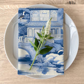 Kate McEnroe New York Set of 4 Chinoiserie Pagoda Floral Cloth Dinner, Country Farmhouse Table Linen, Wedding Table Decor, Grandmillenial Kitchen Decor - 12028823Napkins16603309448803712653