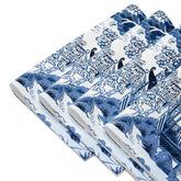 Kate McEnroe New York Set of 4 Chinoiserie Peacock Placemats, Blue and White Floral Print, Elegant Table Linens, Oriental Bird Design, Chic Dining DecorPlacemats6439711_17484