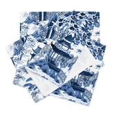 Kate McEnroe New York Set of 4 Chinoiserie Peacock Placemats, Blue and White Floral Print, Elegant Table Linens, Oriental Bird Design, Chic Dining DecorPlacemats6439711_17484