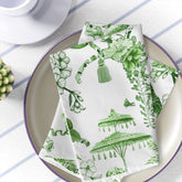 Kate McEnroe New York Set of 4 Floral Green and White Chinoiserie Cloth NapkinsNapkins27601241860098477342