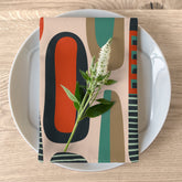 Kate McEnroe New York Set of 4 Mid Century Modern Abstract Cloth Dinner Napkins, Retro Chic Geometric Pattern Table LinensNapkins18274957212199105121