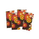 Kate McEnroe New York Set of 4 Mid Century Modern Boho Floral Cloth Napkins, Retro Dinner Napkins, 70s Vibe Flower Power Table Linen, Spring Dining Table DecorNapkins29863177829196101064