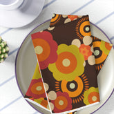 Kate McEnroe New York Set of 4 Mid Century Modern Boho Floral Cloth Napkins, Retro Dinner Napkins, 70s Vibe Flower Power Table Linen, Spring Dining Table DecorNapkins29863177829196101064