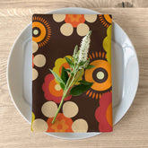 Kate McEnroe New York Set of 4 Mid Century Modern Boho Floral Cloth Napkins, Retro Dinner Napkins, 70s Vibe Flower Power Table Linen, Spring Dining Table DecorNapkins29863177829196101064