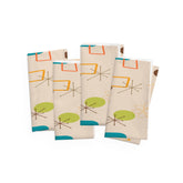 Kate McEnroe New York Set of 4 Mid Century Modern Retro 50s Boomerang Starburst Pattern Cloth Napkins, Vintage Atomic Age Style Table LinensNapkins19937916617425394392