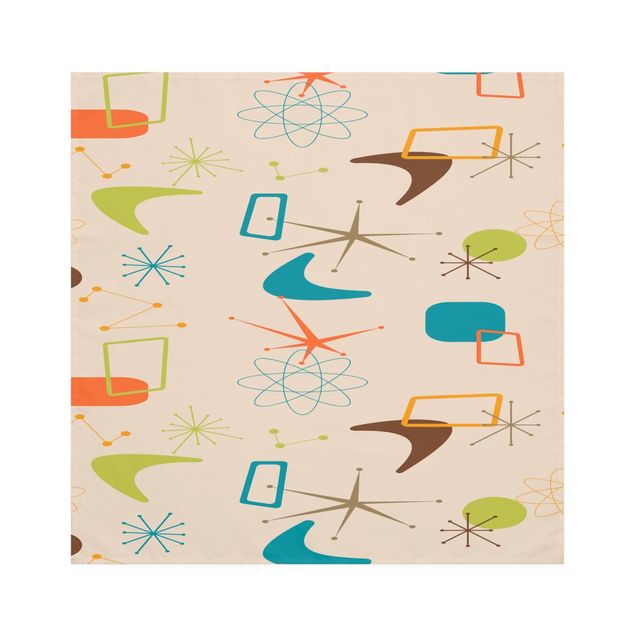 Kate McEnroe New York Set of 4 Mid Century Modern Retro 50s Boomerang Starburst Pattern Cloth Napkins, Vintage Atomic Age Style Table LinensNapkins19937916617425394392