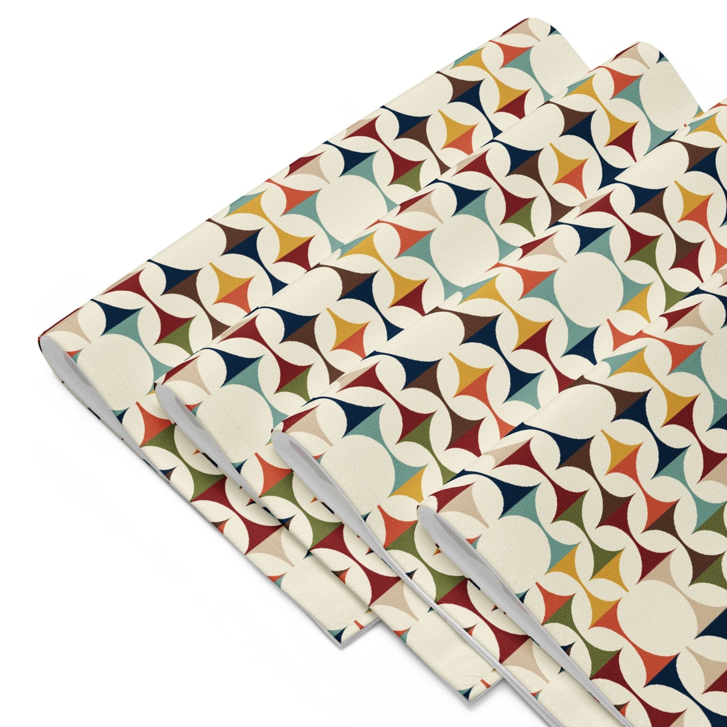 Kate McEnroe New York Set of 4 Mid Century Modern Retro Geometric Placemats, 50s MCM Cream, Teal, Mustard, and Rust Table MatsPlacemats2249194_17484