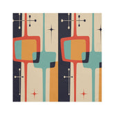 Kate McEnroe New York Set of 4 Mid Century Modern Starburst Cloth Napkins, Cream, Teal, Mustard, Orange, Retro Atomic Style Table Linens - KM13539723Napkins31867300826169181944