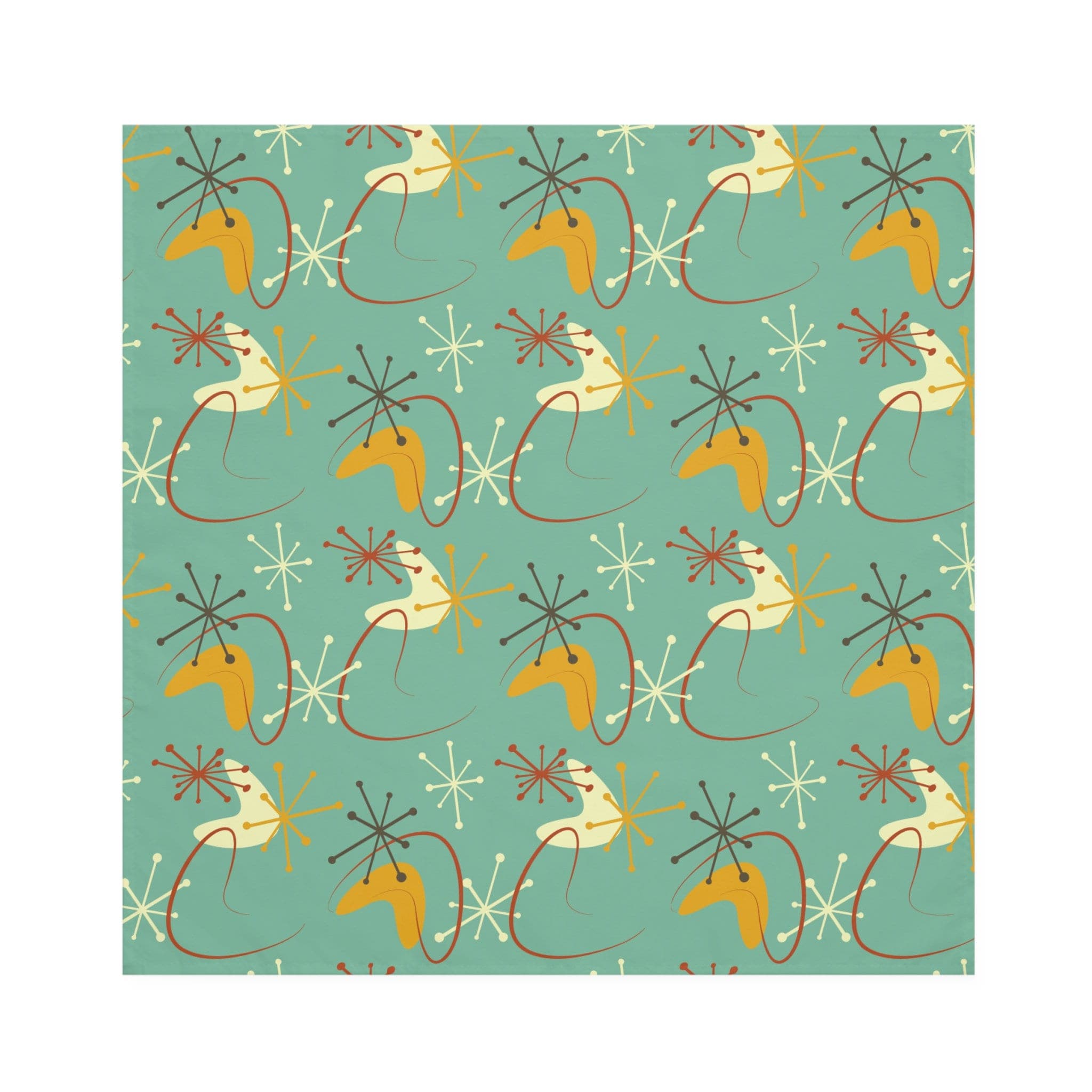 Kate McEnroe New York Set of 4 Retro Cloth Dinner Napkins, Mid Century Modern Atomic Boomerang Starburst Table Linens - KM13529723Napkins19090851418470698911