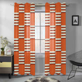 Kate McEnroe New York Sheer 2 - Panel Mid Century Modern Retro Geometric Orange Beige Window CurtainWindow CurtainsDG1517004DXH7856D