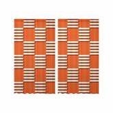 Kate McEnroe New York Sheer 2 - Panel Mid Century Modern Retro Geometric Orange Beige Window CurtainWindow CurtainsDG1517004DXH7856D