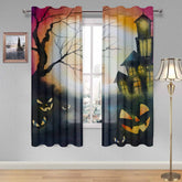 Kate McEnroe New York Sheer 2 - Panel Window Curtains in Haunted House Jack O LanternsWindow CurtainsDG1169874DXH7858D