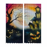 Kate McEnroe New York Sheer 2 - Panel Window Curtains in Haunted House Jack O LanternsWindow CurtainsDG1170259DXH7857D