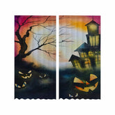 Kate McEnroe New York Sheer 2 - Panel Window Curtains in Haunted House Jack O LanternsWindow CurtainsDG1170264DXH7856D