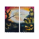 Kate McEnroe New York Sheer 2 - Panel Window Curtains in Haunted House Jack O LanternsWindow CurtainsDG1170264DXH7856D