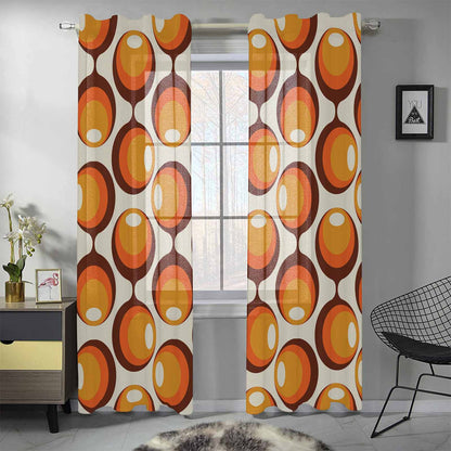 Kate McEnroe New York Sheer 2 - Panel Window Curtains in Mid Century Modern Geometric Groovy PrintWindow CurtainsDG1087260DXH7857D