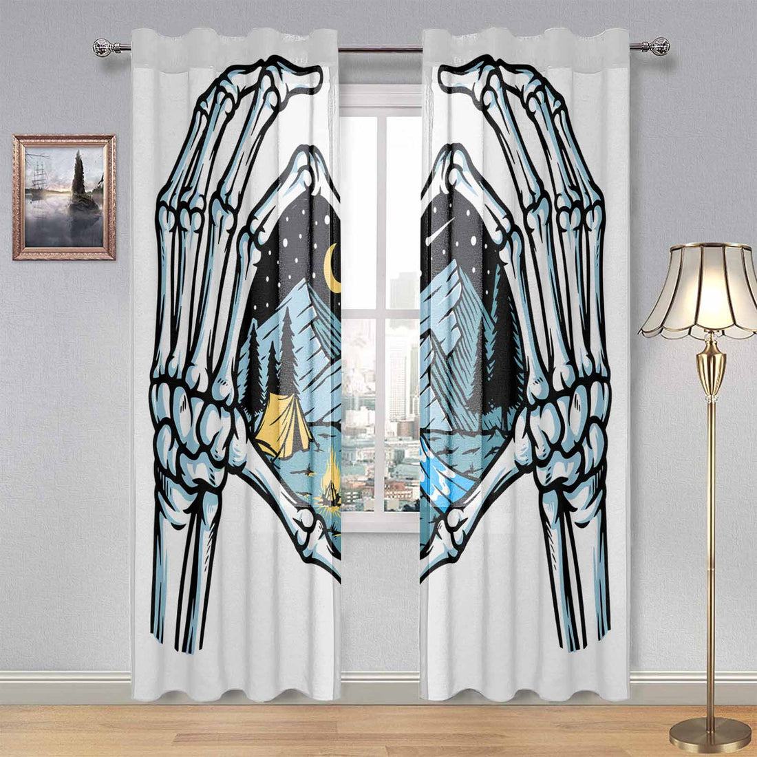 Kate McEnroe New York Sheer 2 - Panel Window Curtains In Skeleton Loves MountainsWindow CurtainsDG1170258DXH7857D