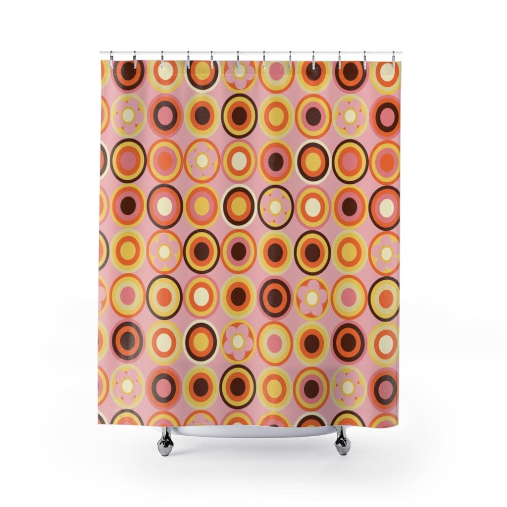 Kate McEnroe New York Shower Curtain in Retro Circles Mid Century Modern DesignShower Curtains30994271259616560452