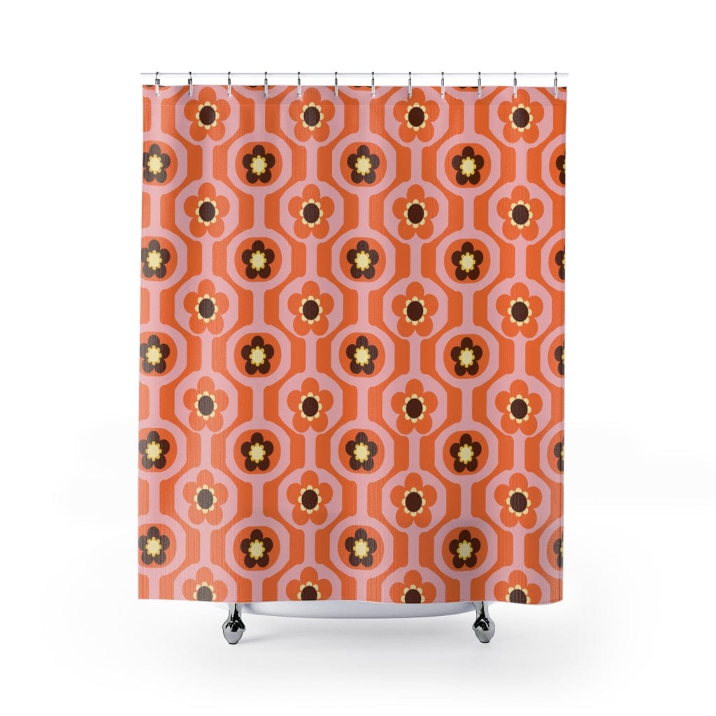 Kate McEnroe New York Shower Curtain in Retro Mid Century Mod Floral DesignShower Curtains14101156657161593241