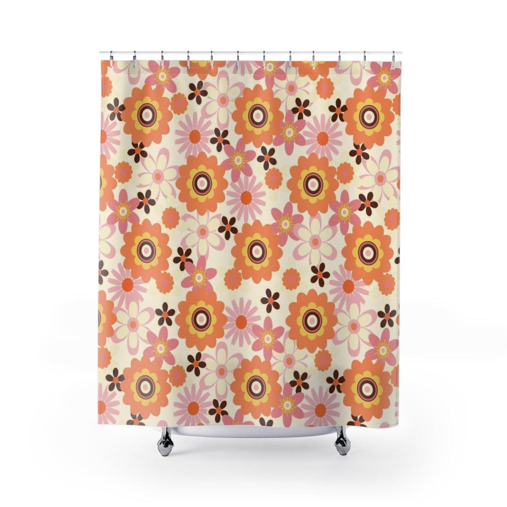 Kate McEnroe New York Shower Curtain in Retro Mid Century Modern FloralShower Curtains33934821644696422077