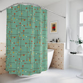 Kate McEnroe New York Shower Curtains in Mid Century Modern1950s Retro Starburst, Atomic Age Apartment Bath Curtain, 60s 70s Retro Bath Decor, Dorm Room Bath GiftShower Curtains29992182488738964716