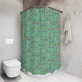 Kate McEnroe New York Shower Curtains in Mid Century Modern1950s Retro Starburst, Atomic Age Apartment Bath Curtain, 60s 70s Retro Bath Decor, Dorm Room Bath GiftShower Curtains29992182488738964716