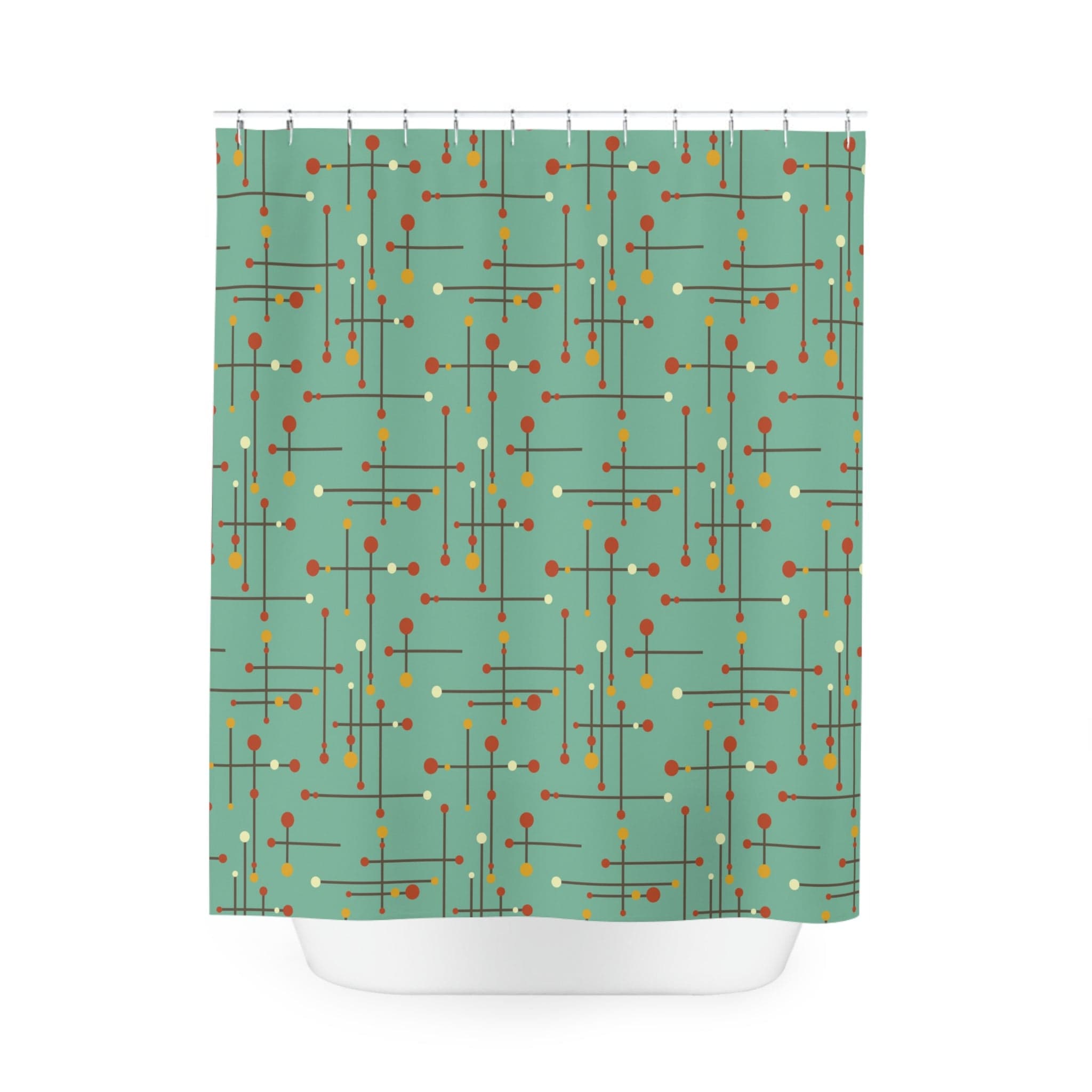 Kate McEnroe New York Shower Curtains in Mid Century Modern1950s Retro Starburst, Atomic Age Apartment Bath Curtain, 60s 70s Retro Bath Decor, Dorm Room Bath GiftShower Curtains29992182488738964716