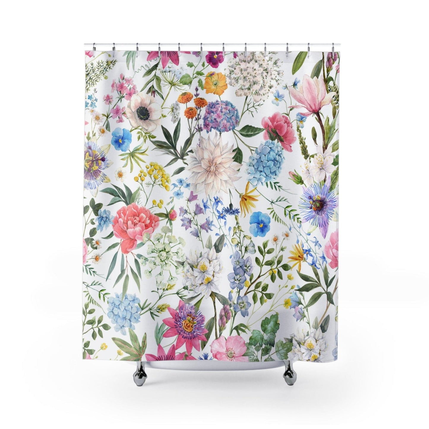 Kate McEnroe New York Shower Curtains in Watercolor Spring Florals Shower Curtains 71" × 74" 12711726279854579553