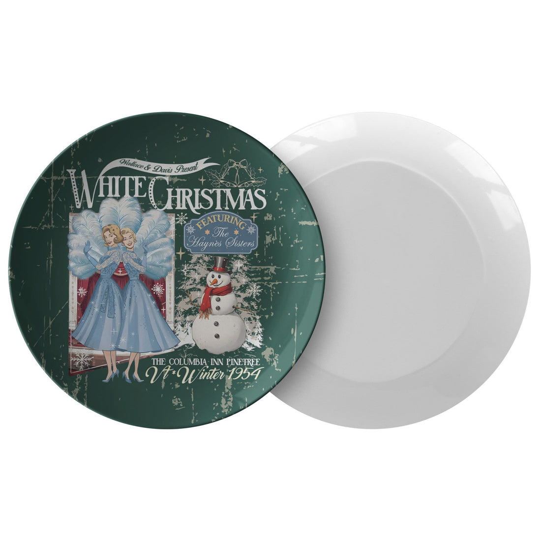 Kate McEnroe New York Sister Sister White Christmas Dinner Plate, Wallace and Davis Featuring Haynes Sisters, Retro 1954 Holiday Movie Decor, Festive DinnerwareKitchenware9820SINGLE