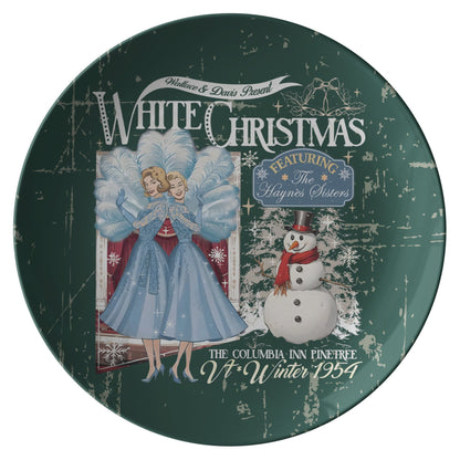 Kate McEnroe New York Sister Sister White Christmas Dinner Plate, Wallace and Davis Featuring Haynes Sisters, Retro 1954 Holiday Movie Decor, Festive DinnerwareKitchenware9820SINGLE