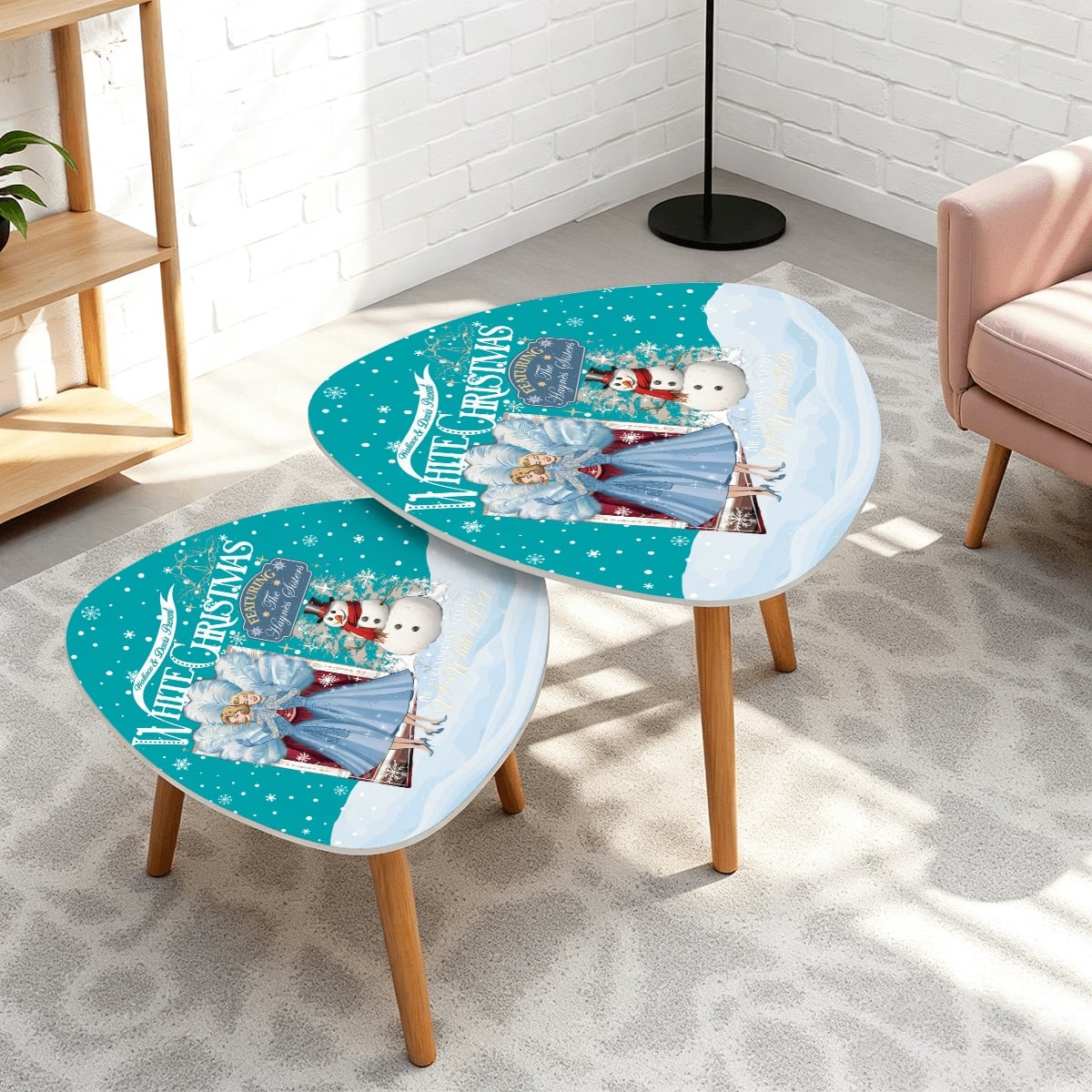 Kate McEnroe New York Sister Sister White Christmas Nesting Tables, Featuring Wallace and Davis, Haynes SistersNesting Tables3UF9Hra2jM