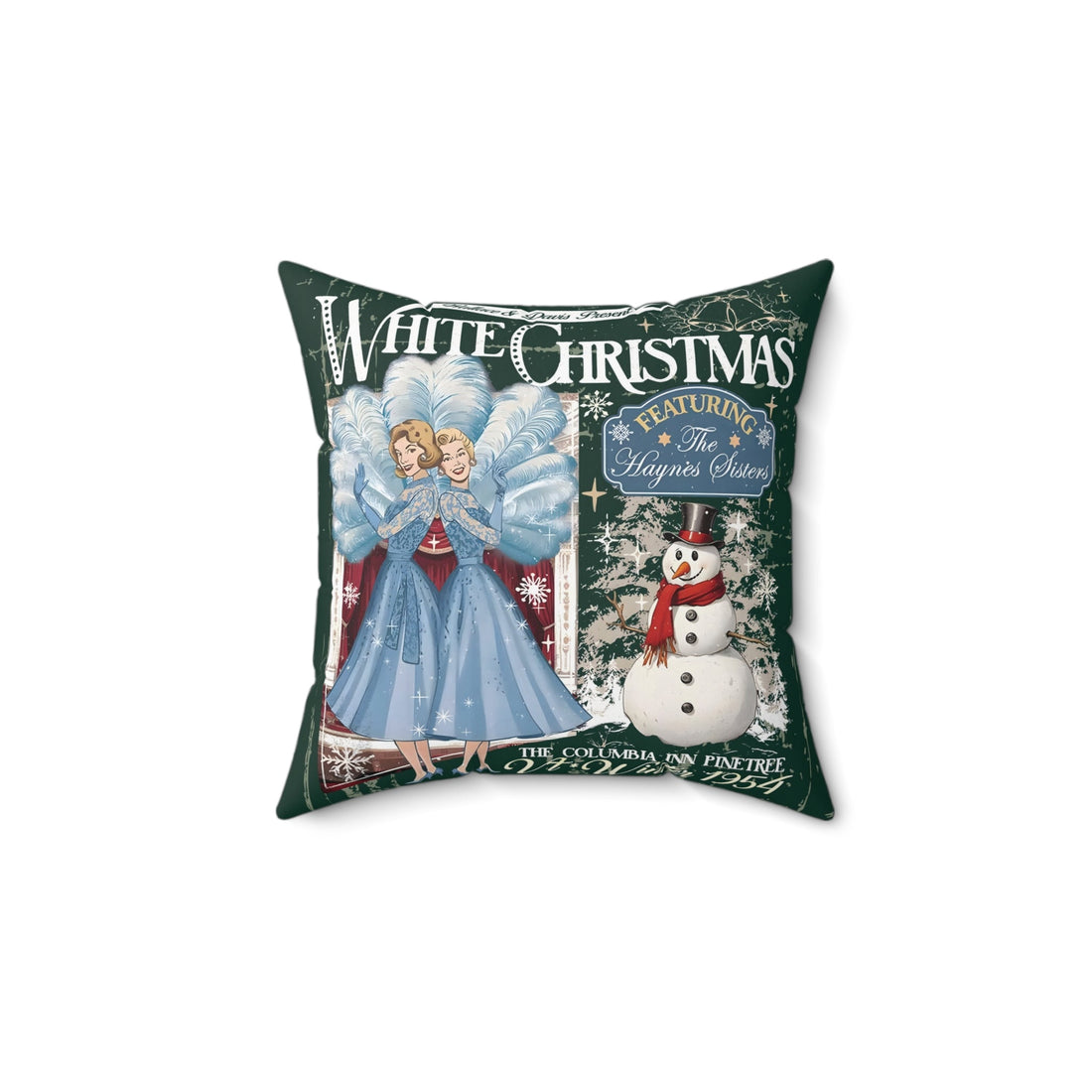 Kate McEnroe New York Sister Sister White Christmas Throw Pillow, Wallace And Davis Presents The Haynes Sisters Holiday Movie Decor, 1954 Vintage Christmas CushionThrow Pillows11695715516156918911