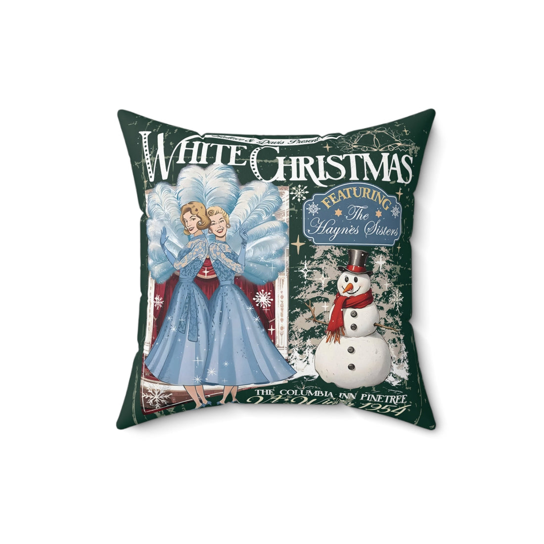 Kate McEnroe New York Sister Sister White Christmas Throw Pillow, Wallace And Davis Presents The Haynes Sisters Holiday Movie Decor, 1954 Vintage Christmas CushionThrow Pillows11491246908858031049