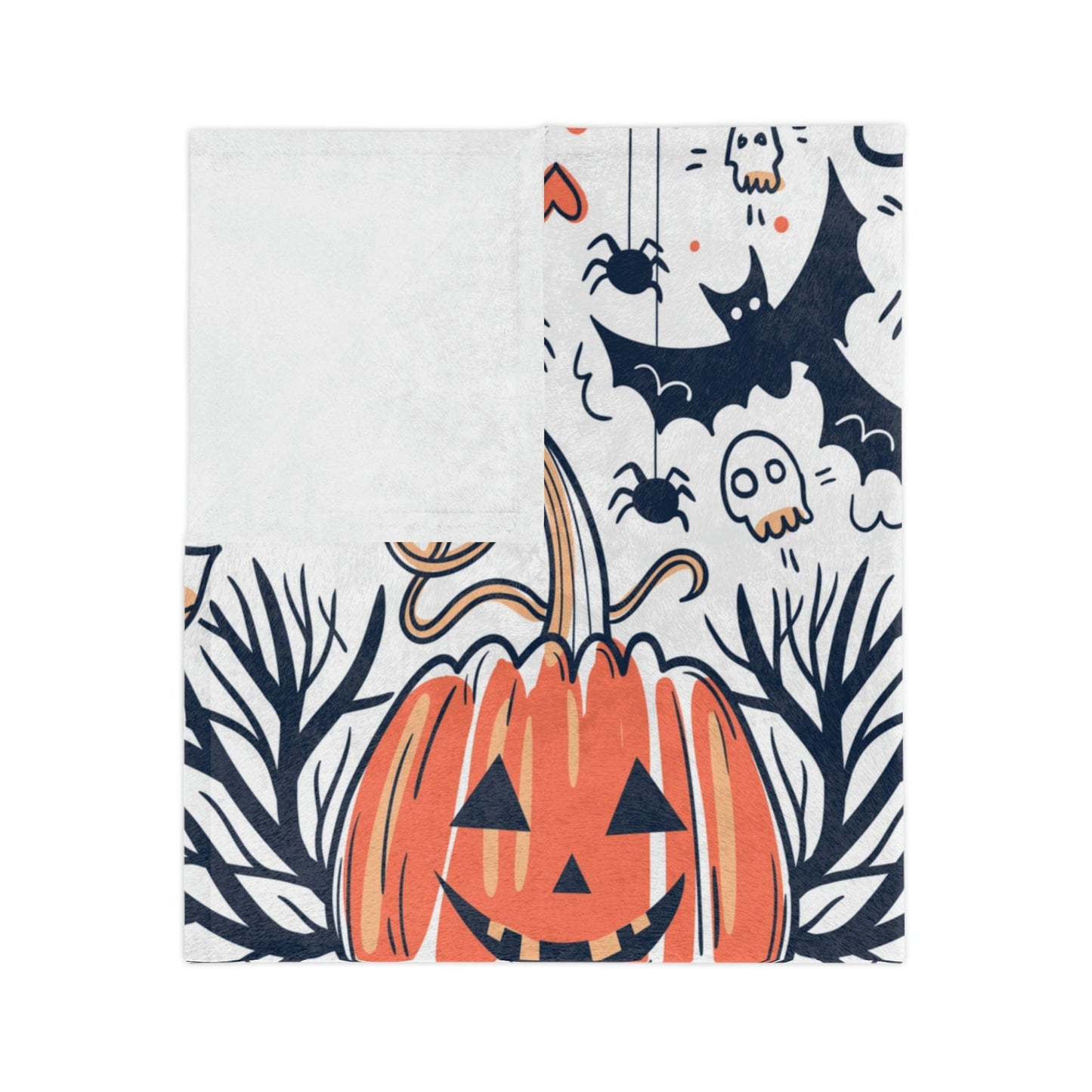 Kate McEnroe New York Skull and Pumpkin Halloween Bats Spiders Spooky Skeleton Throw Blanket Blankets