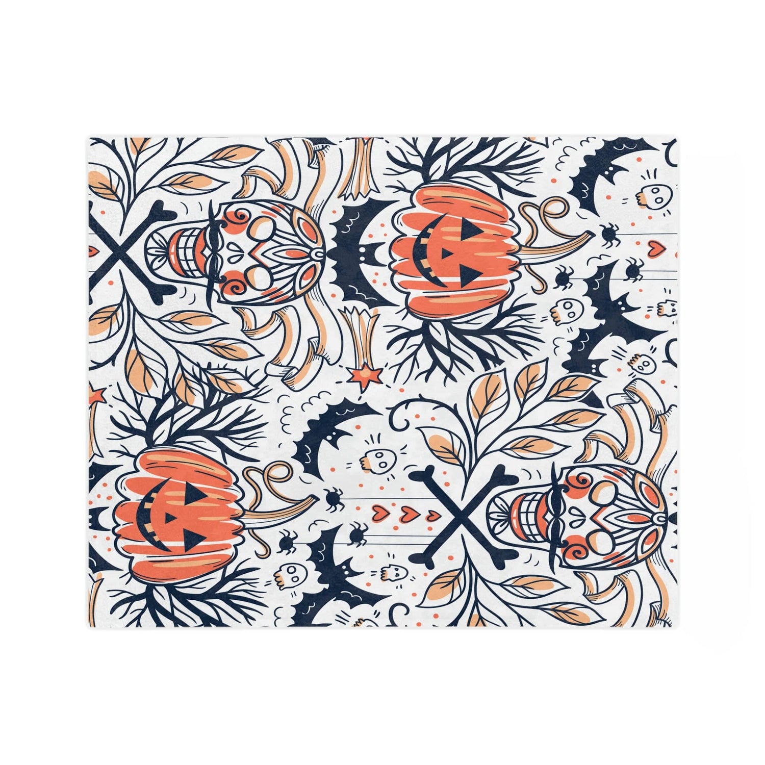 Kate McEnroe New York Skull and Pumpkin Halloween Bats Spiders Spooky Skeleton Throw BlanketBlankets13944187307315671295