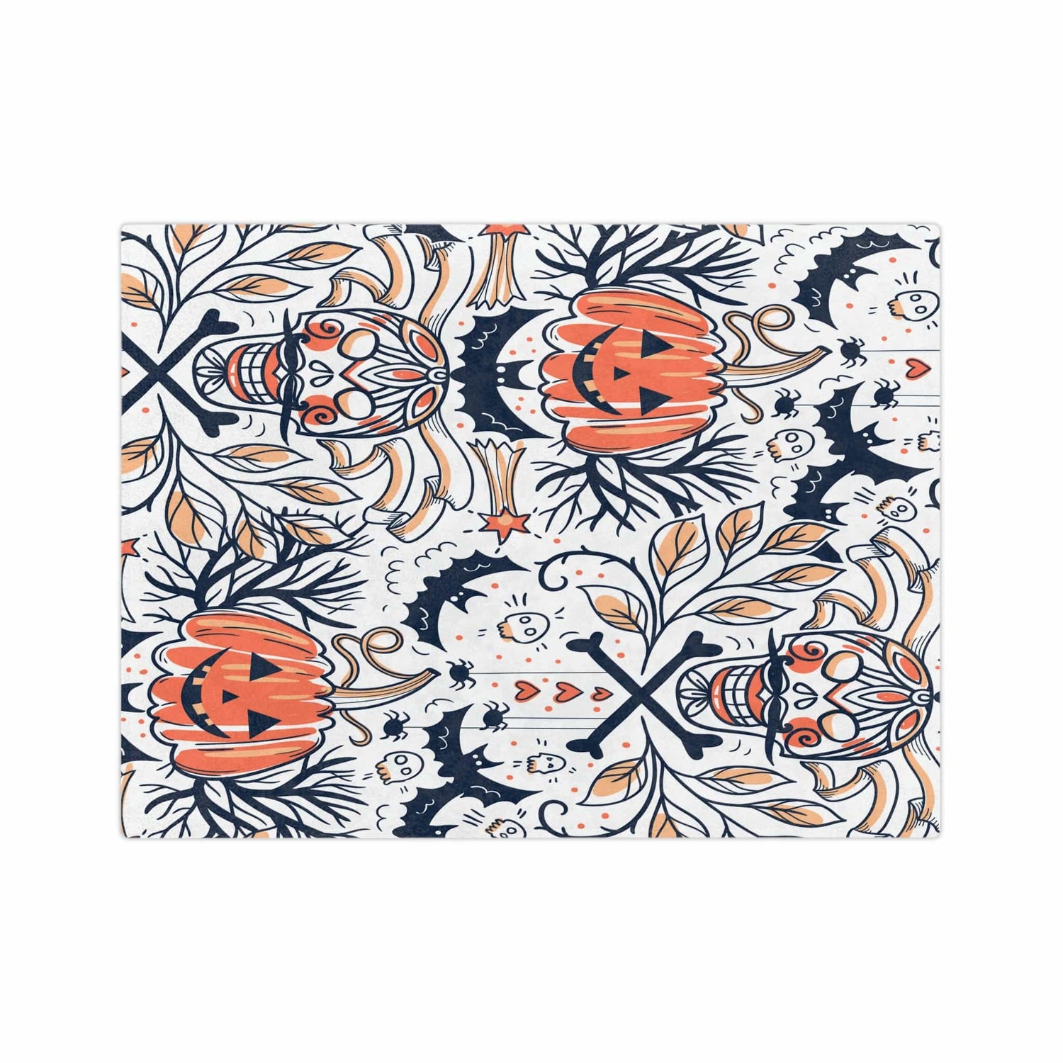 Kate McEnroe New York Skull and Pumpkin Halloween Bats Spiders Spooky Skeleton Throw BlanketBlankets22054021057592369852