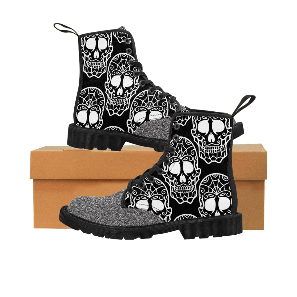 Kate McEnroe New York Skulls Men's Canvas Boots Men's Shoes Black / US 9 3453864961