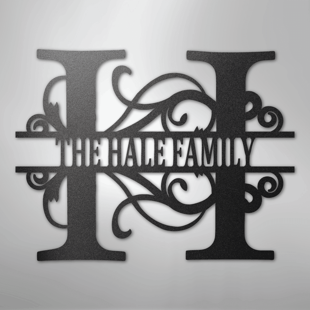 Kate McEnroe New York Split Letter Monogram Metal Wall ArtMetal Wall ArtMEM-12-00-12-Black