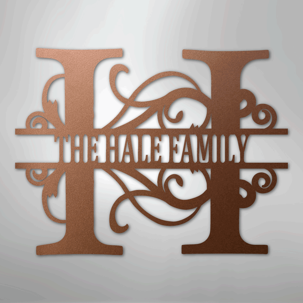 Kate McEnroe New York Split Letter Monogram Metal Wall ArtMetal Wall ArtMEM-12-00-12-Copper