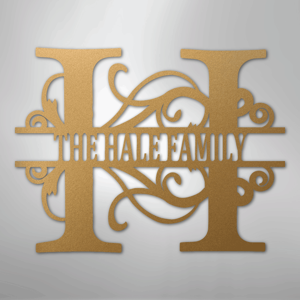 Kate McEnroe New York Split Letter Monogram Metal Wall ArtMetal Wall ArtMEM-12-00-12-Gold