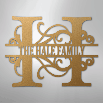 Kate McEnroe New York Split Letter Monogram Metal Wall ArtMetal Wall ArtMEM-12-00-12-Gold