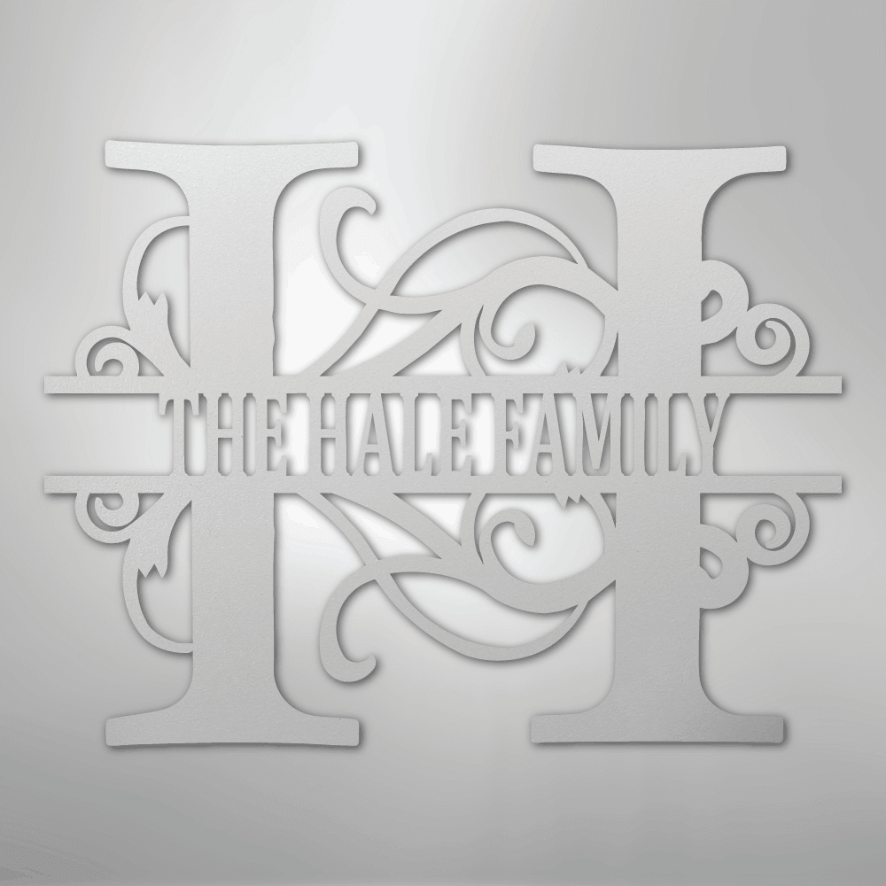 Kate McEnroe New York Split Letter Monogram Metal Wall ArtMetal Wall ArtMEM-12-00-12-White