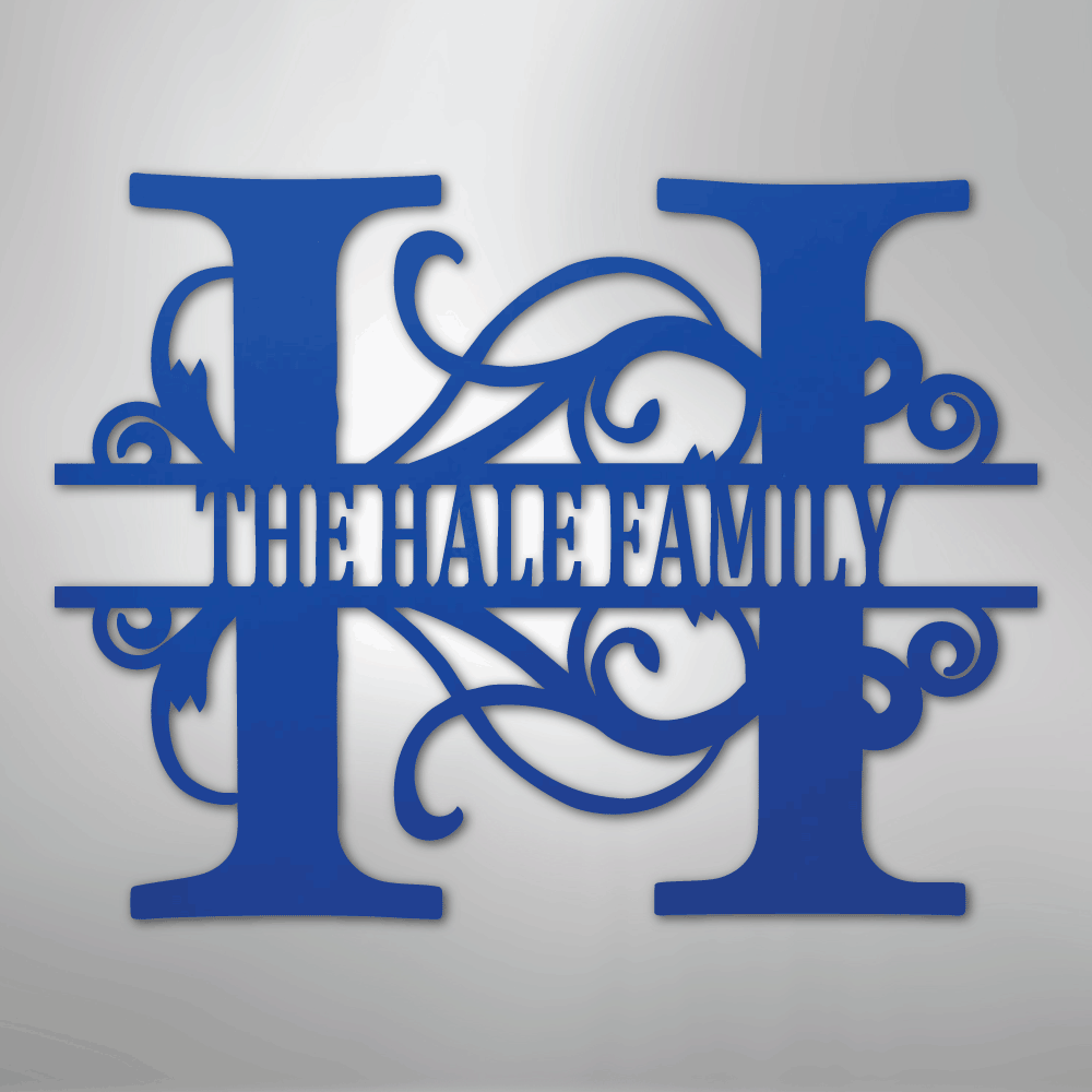 Kate McEnroe New York Split Letter Monogram Metal Wall ArtMetal Wall ArtMEM-12-95626-24-Blue